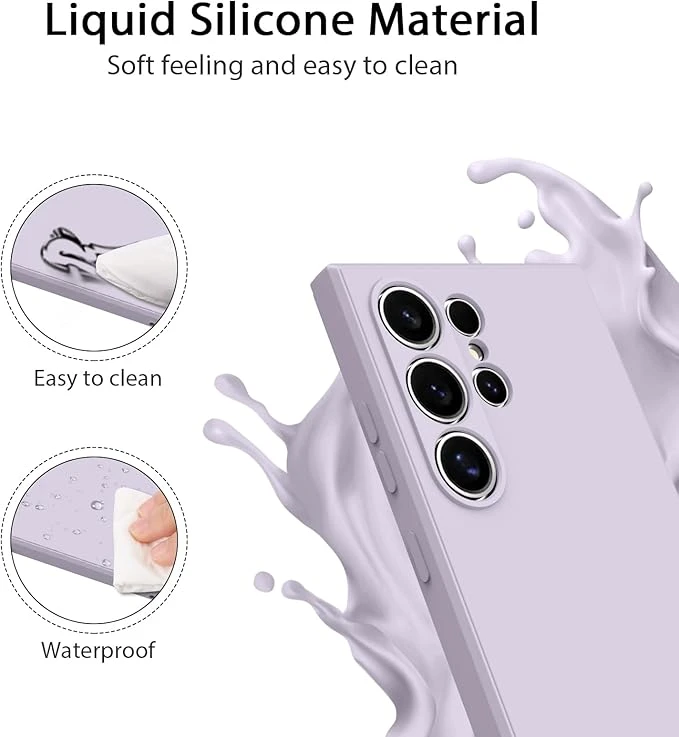 جراب سيليكون ناعم لموبايل سامسونج جالاكسي S25 الترا 5G، [حماية من السقوط من الدرجة العسكرية] [بطانة مضادة للخدش] غطاء نحيف مضاد للصدمات لهاتف جالاكسي S25 الترا (لون اخضر فاتح)