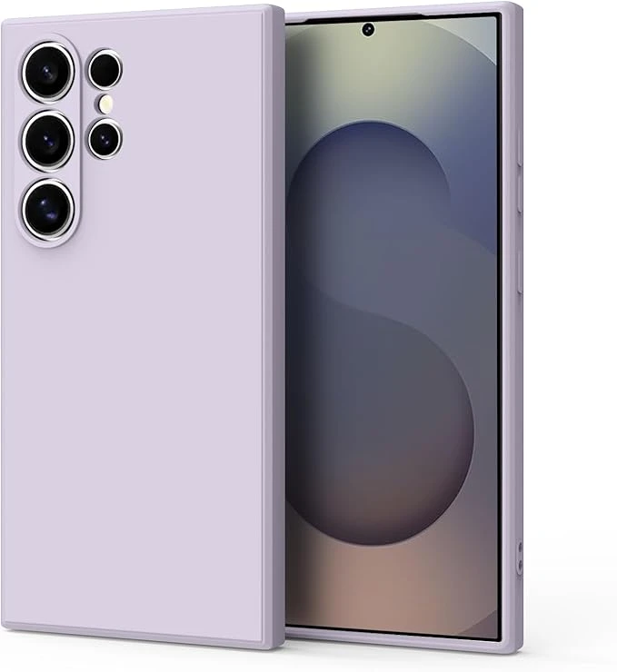 جراب سيليكون ناعم لموبايل سامسونج جالاكسي S25 الترا 5G، [حماية من السقوط من الدرجة العسكرية] [بطانة مضادة للخدش] غطاء نحيف مضاد للصدمات لهاتف جالاكسي S25 الترا (لون اخضر فاتح)