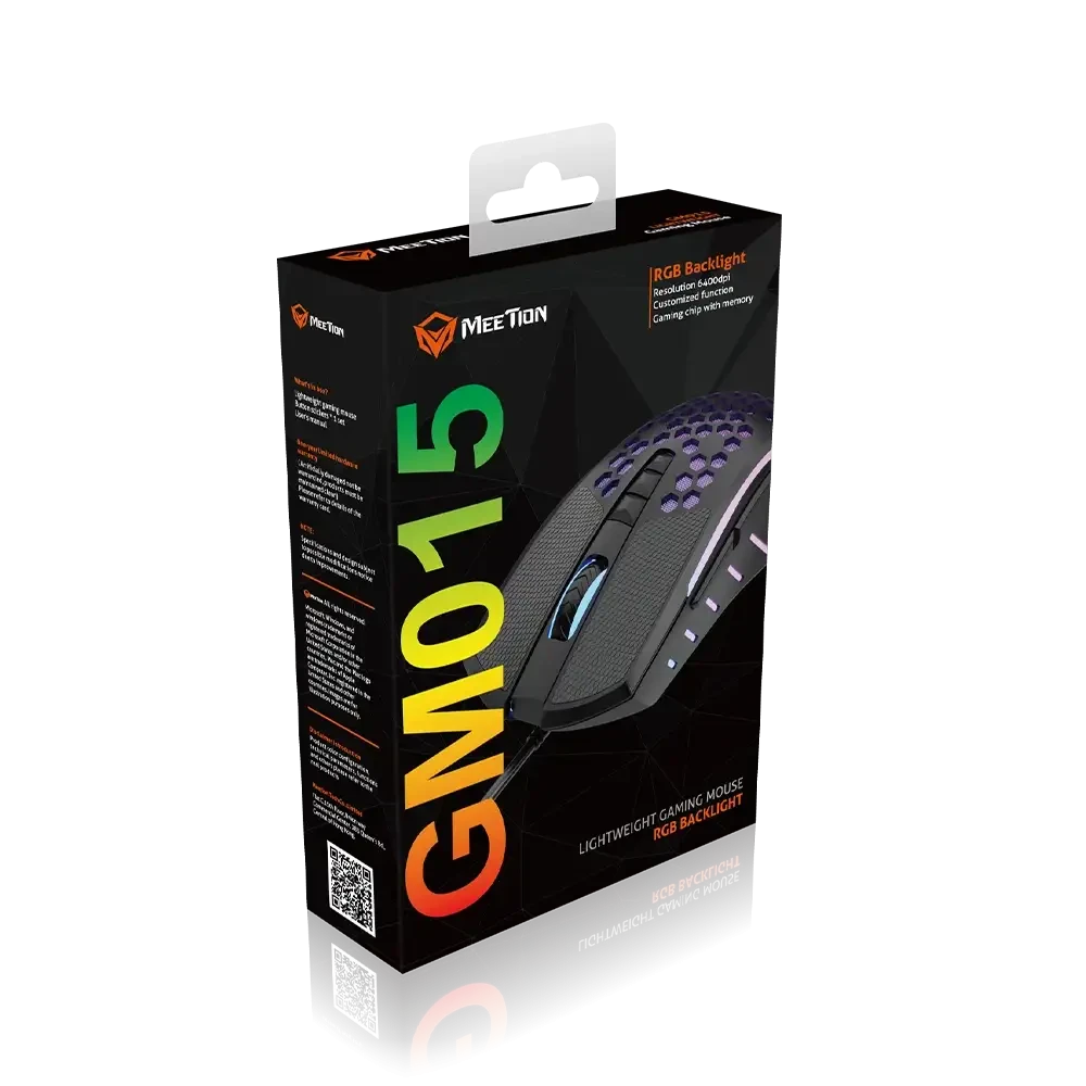 ماوس العاب بتصميم خلية نحل خفيف الوزن GM015 Meetion  RGB