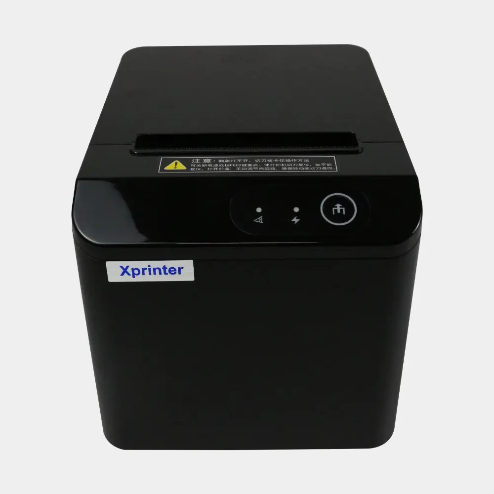 طابعة إيصالات حرارية Xprinter XP80T، طابعة فواتير نقاط البيع مزودة بقاطع تلقائي - آلة طباعة عالية السرعة للمتاجر والمطاعم والصيدليات ومحلات السوبر ماركت والبقالة ومتاجر البيع بالتجزئة وعدادات الدفع - تدعم منفذ USB ومنفذ شبكي lan، متوافقة مع نظام نقاط البيع الذي يعمل بنظام Windows